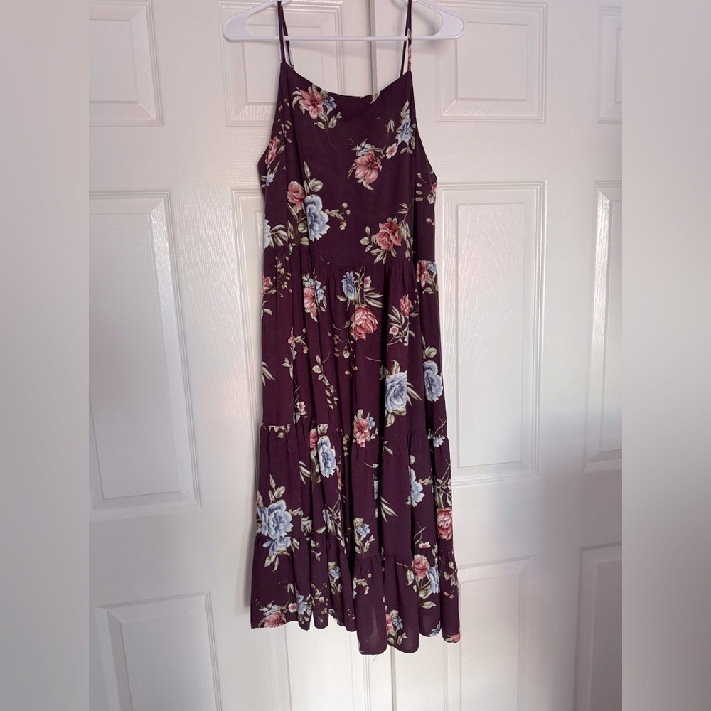 Xhilaration Burgundy Floral Dress